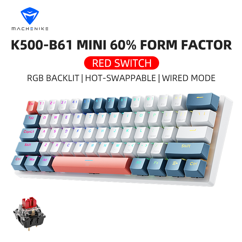 Gaming Keyboard Hot Swappable - K500-B61 Machenike Mini clavier mécanique 60%