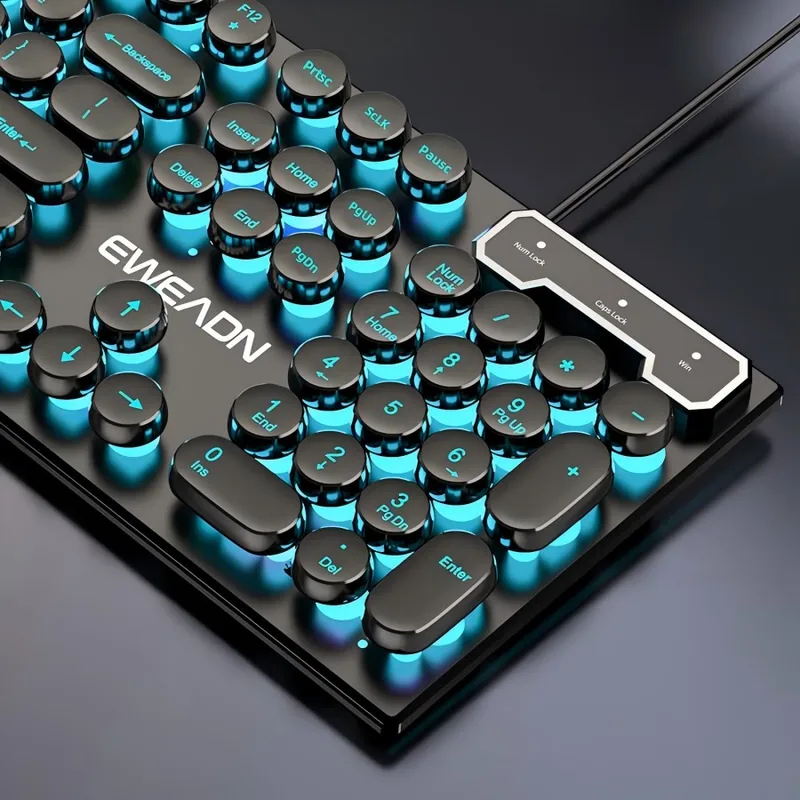 Gaming Keyboard No Rgb - Ensemble clavier et souris rétro-punk à