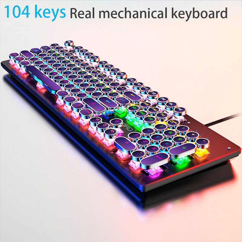 Gaming Keyboard And Mouse For Xbox - Clavier mécanique rétro Punk, interrupteur bleu