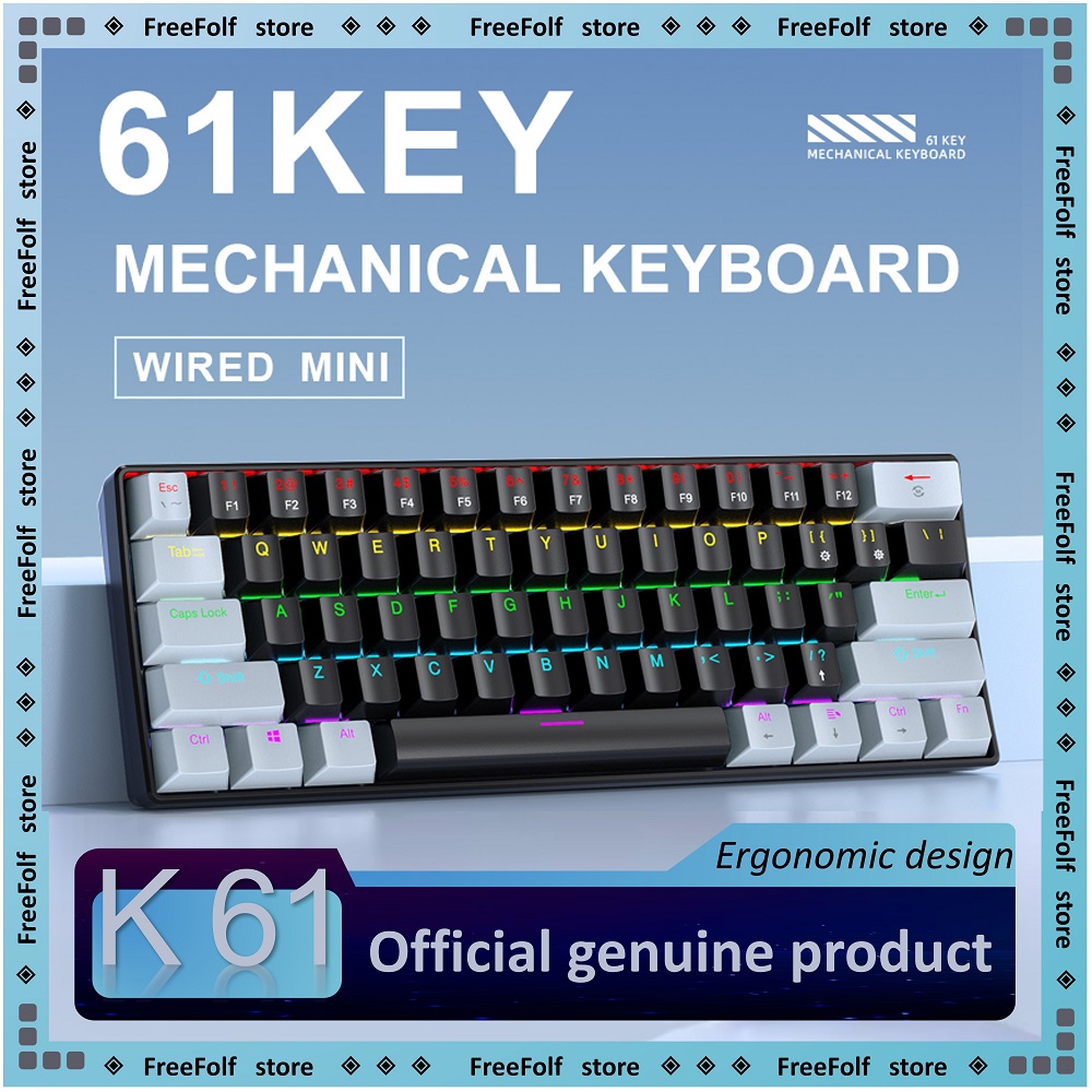 Keyboard Gaming Blue Switch - APAYADO K61 Mini clavier de jeu