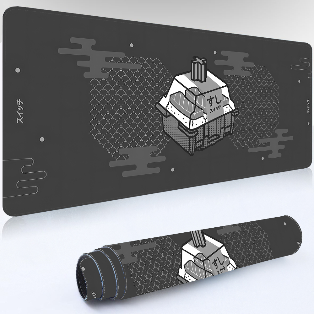 Gaming Keyboard Mouse Combo - Tapis de souris gaming Kawaii gris