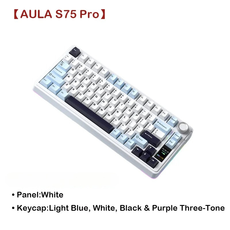 Gaming Keyboard Hot Swappable - Clavier mécanique sans fil AULA S75