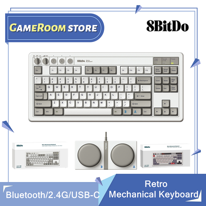 Gaming Keyboard Hot Swappable - 8Bitdo Clavier mécanique rétro, clavier de