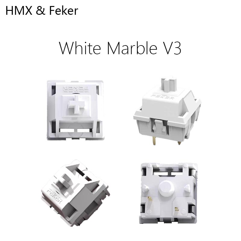 Gaming Keyboard Hot Swappable - HMX Feker marbre blanc V3 échange