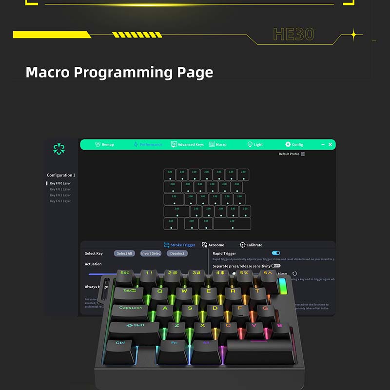 Clavier de jeu mécanique HE30, - Gaming Keyboard Esports avis et prix