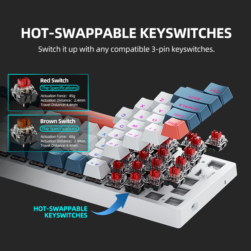 K500-B61 Machenike Mini clavie - Gaming Keyboard Hot Swappable avis et prix